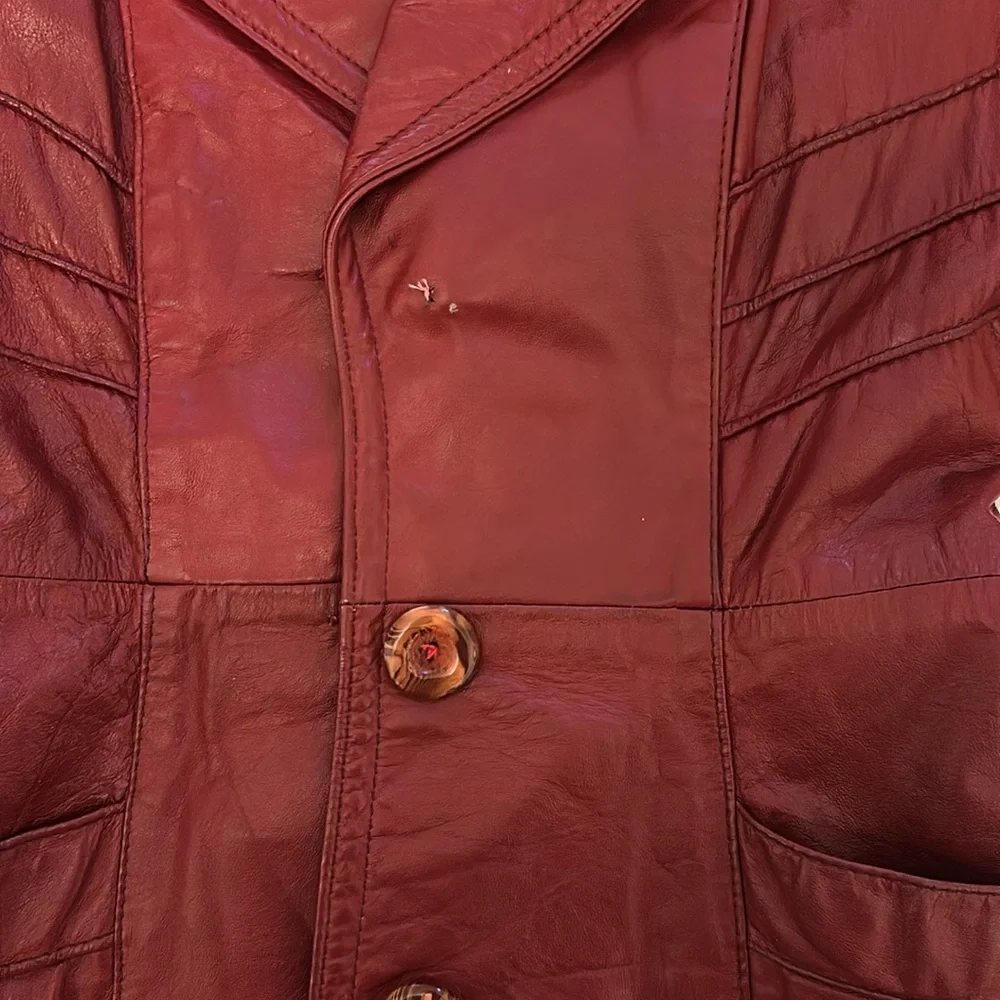 Vintage Leather Trench Coat - Picture 6 of 8